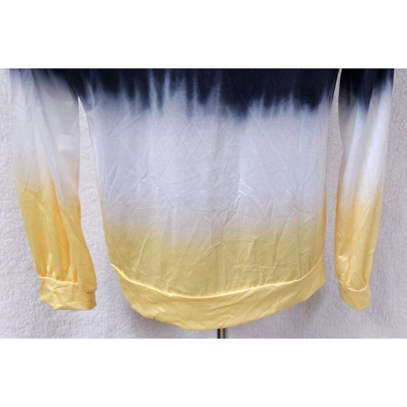 Coeur de Vague Womens Medium Blue White Yellow 3/4 Sleeve Stretch Pullover Top - Picture 6 of 11